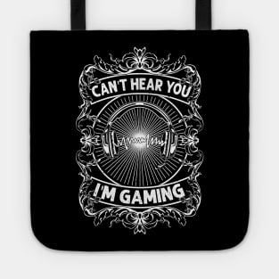 Can't Hear You I'm Gaming Funny Vintage Retro Gamer Gift Headset Tote