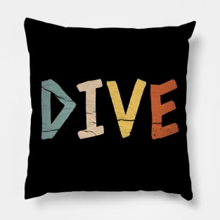 Retro Dive Vintage Diving Springboard Pillow