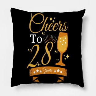 Cheers to 28 years Pillow