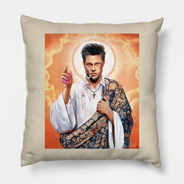 Saint Tyler Durden Pillow by Gedogfx