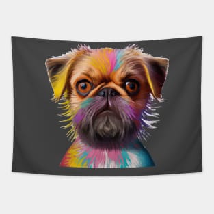 Cute Brussels Griffon Dog Illustration Art Tapestry