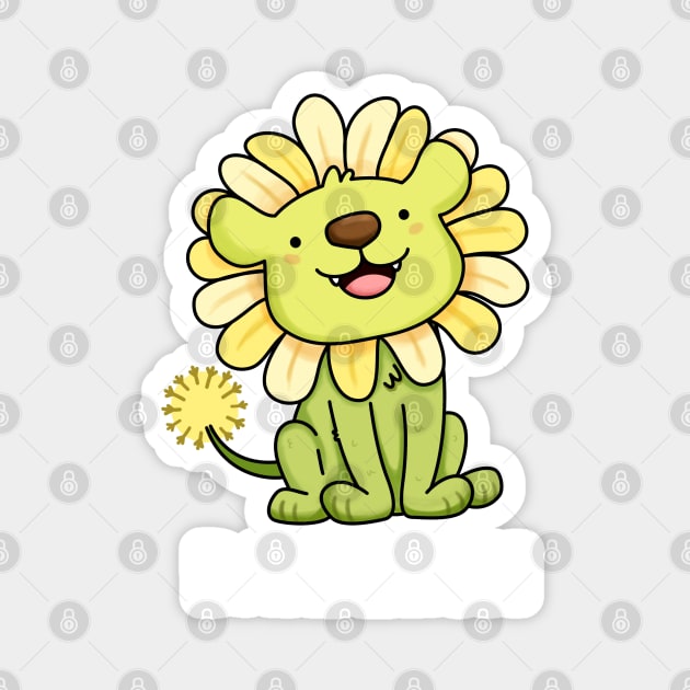 Dandelion Funny Lion puns are life Magnet by punnybone