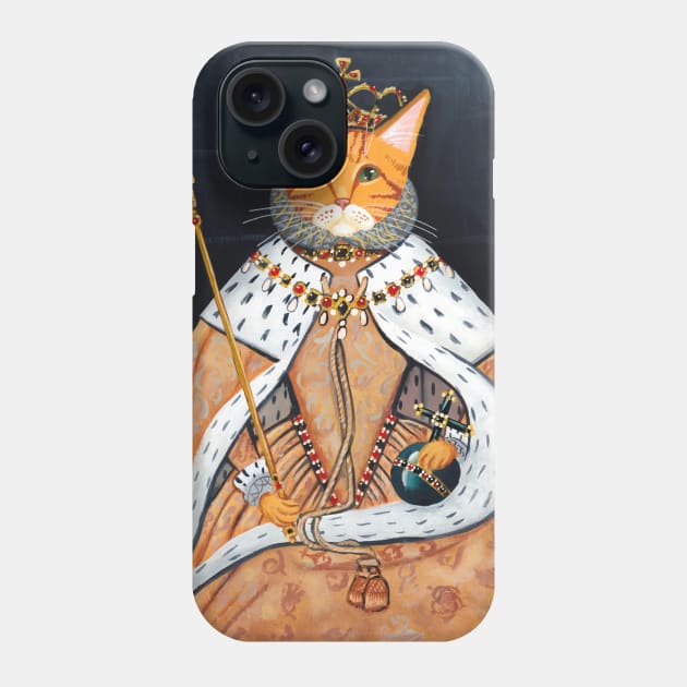 The Cat Queens Coronation Phone Case by KilkennyCat Art