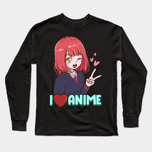 I Love Anime Cute Japanese Kawaii Anime Girl