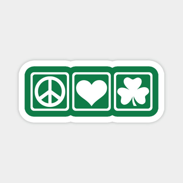 Peace love Shamrock Magnet by Designzz