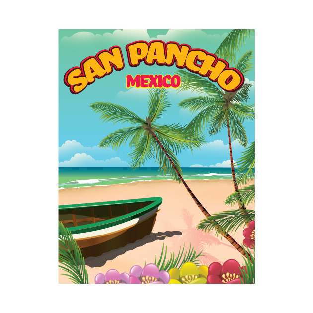 San Pancho beach travel poster by nickemporium1