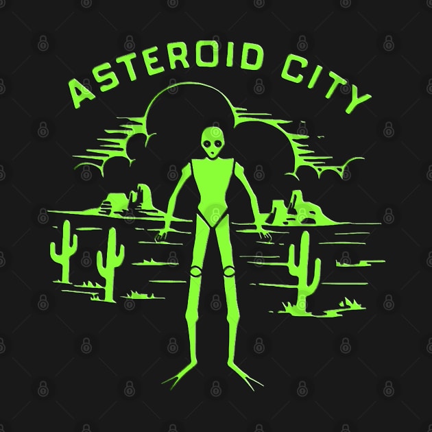 Vintage Alien asteroid city Cool Space by masterpiecesai