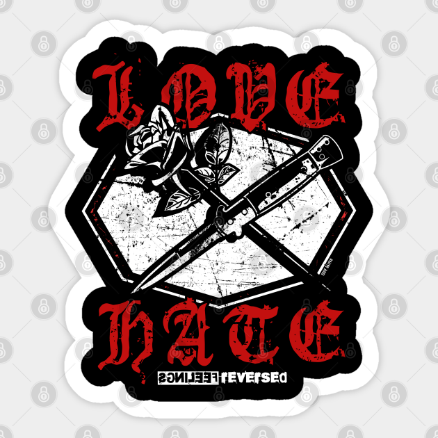 Love Hate Rose Tattoo Autocollant Teepublic Fr