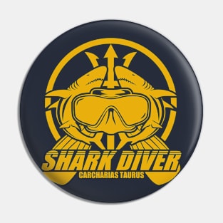 Shark Diver (front & back) Pin