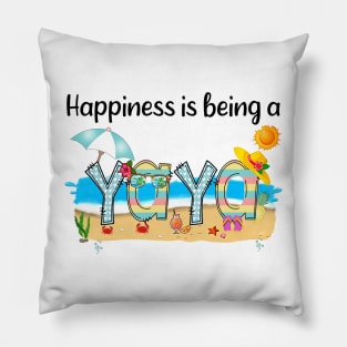 Happiness Is Being A Yaya Summer Beach Happy Mother's Pillow