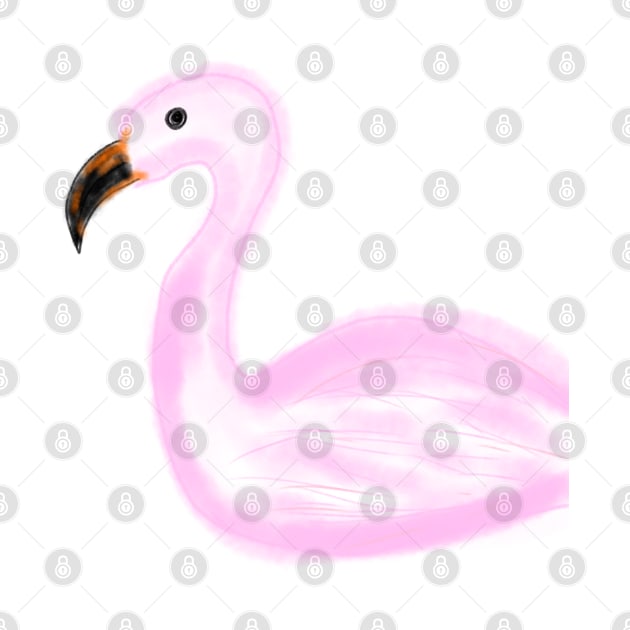 Pink swan watercolor background art by Artistic_st