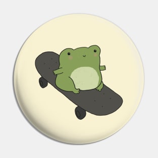 Sporty Funny Frog Who Rides a Skateboard Pin