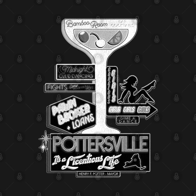 Pottersville (Black and White) by darklordpug