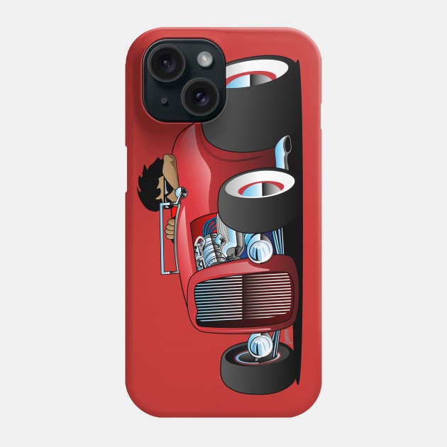 Highboy hot rod red roadster Phone Case by hobrath