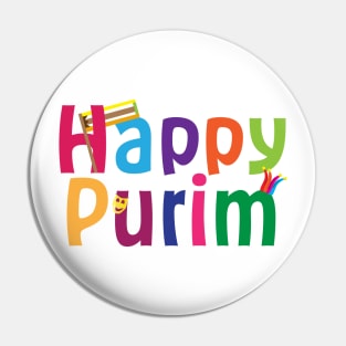 Happy Purim colorful design Pin