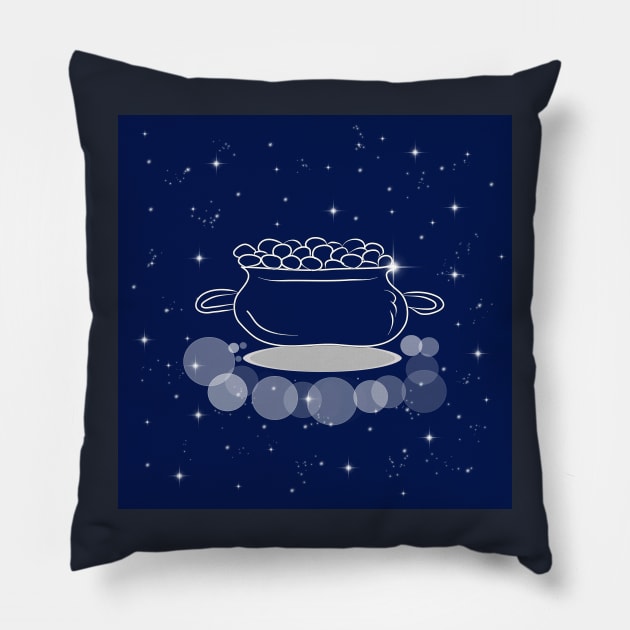 pot of gold, gold, wealth, treasure, money, jewelry, satisfying, concept, galaxy, space, stars, Pillow by grafinya