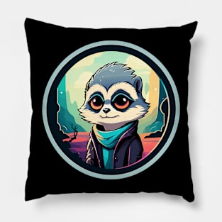 Meerkat Illustration Pillow