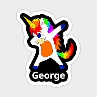 George First Name Personalized Dabbing Unicorn Magnet