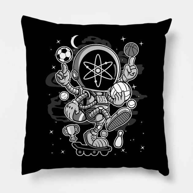 Astronaut Skate Cosmos ATOM Coin To The Moon Crypto Token Cryptocurrency Blockchain Wallet Birthday Gift For Men Women Kids Pillow by Thingking About