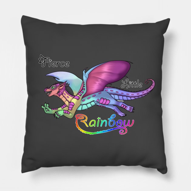 Extra Fierce Little Rainbow Pillow by Kuroryushin