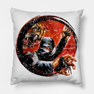 Tiger Ninja Strike Kung Fu Vintage Pillow