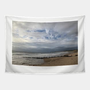 Deserted Northumbrian beach in August Tapestry