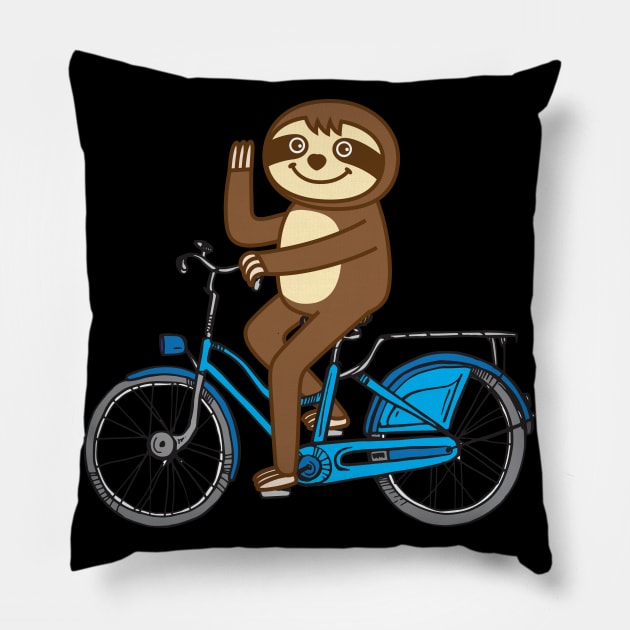 Sloth bicycle Pillow by Plushism