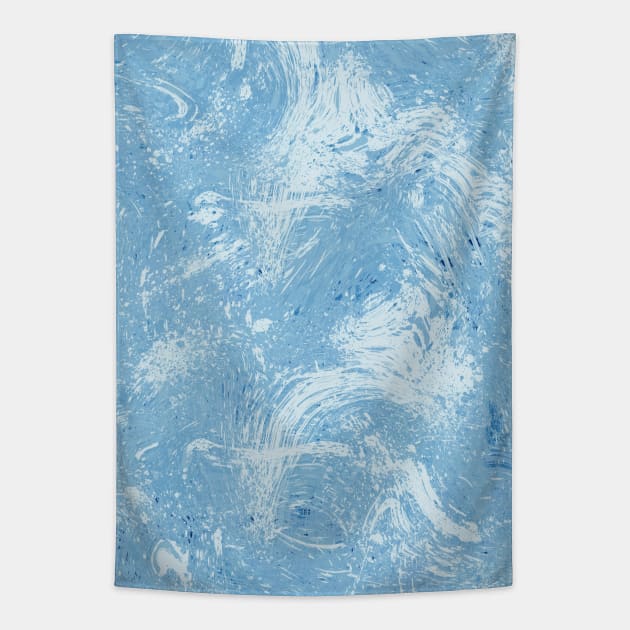 Pocket - Abstract Dripping Painting Blue Tapestry by ninoladesign