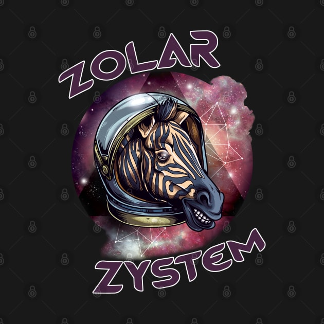 Zolar Zystem Zebra Astronaut Novelty Cute Funny Humor Premium by Alema Art