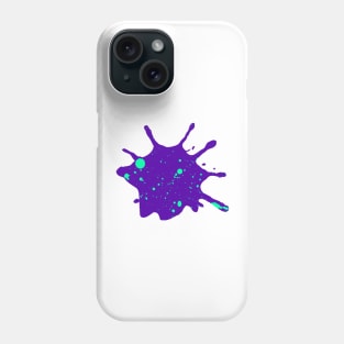 Deep Purple and Neon Green Paint Splatter Phone Case