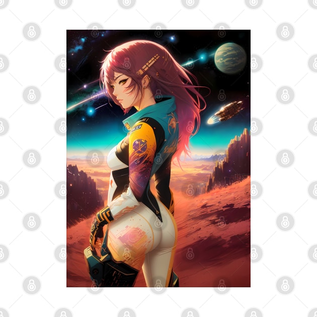 Abstract Space Anime Style Girl, Sticker, Tshirt and Accessories by InfinitelyPink