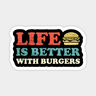 Retro Hamburger Happiness: Life Is Better With Burgers Magnet