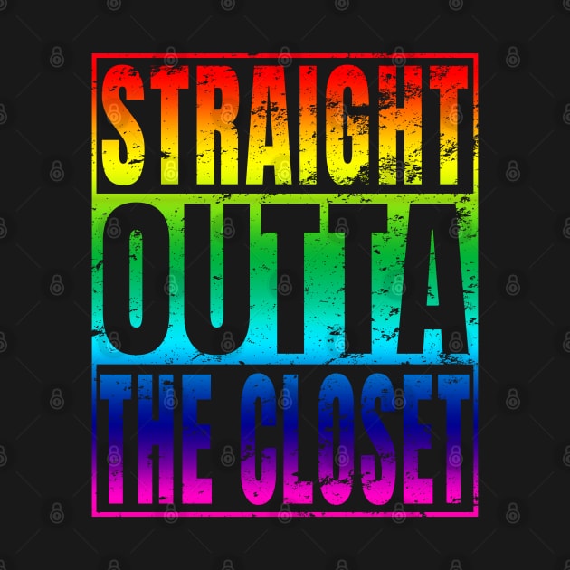 Straight Outta The Closet Rainbow Straight Pride Design graphic by merchlovers