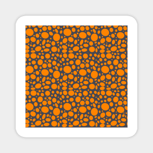 Orange dots on inkwell grey Magnet