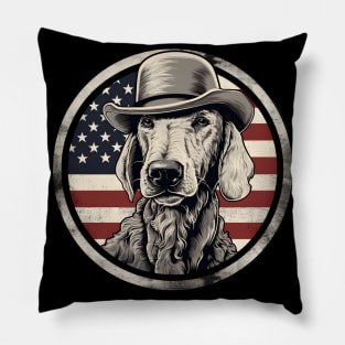 Patriotic Bedlington Terrier Pillow