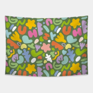 Colorful Cute Abstract Shapes Pattern Tapestry