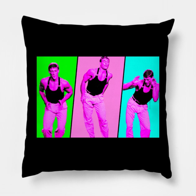 jean claude van damme dancing colors - JCVD Pillow by Diyutaka