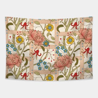 Arts and Crafts Movement Inspired Wooden Fence Garden Tapestry