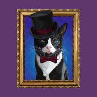 Dapper Gentleman Tuxedo Cat Blepping T-Shirt