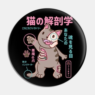 Japanese Neko Cat Anatomy Kawaii Pin