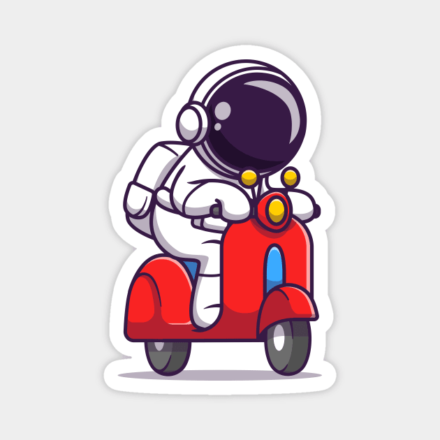 Cute Astronaut Riding Scooter Magnet by Catalyst Labs