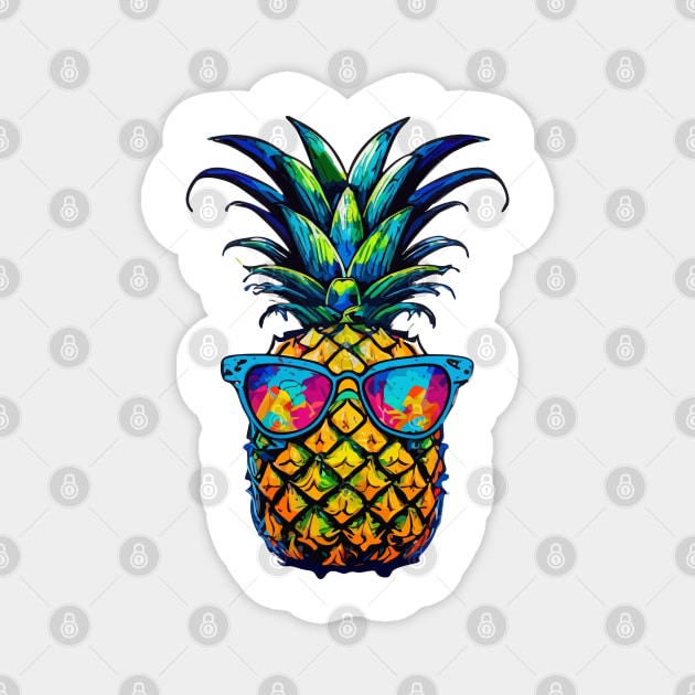 Disco pineapple Magnet by Fantasy Vortex