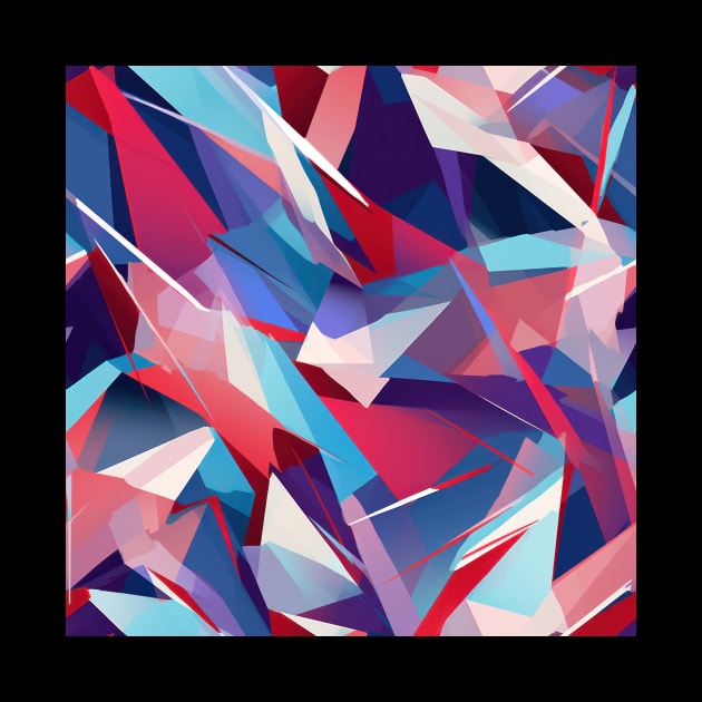 Cubist Harmony: Modern Geometric Dance in Pink, Blue, and Violet by star trek fanart and more