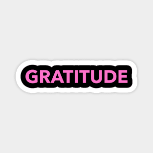 Gratitude Pink Typography Magnet