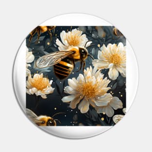 Honeycomb and Bee Pattern 3 Pin