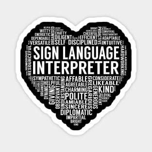 Sign Language Interpreter Heart Magnet