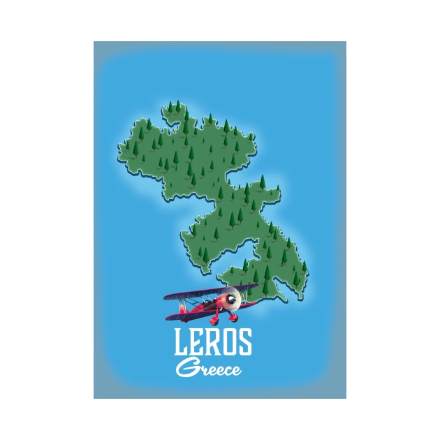 Leros Greece travel map by nickemporium1