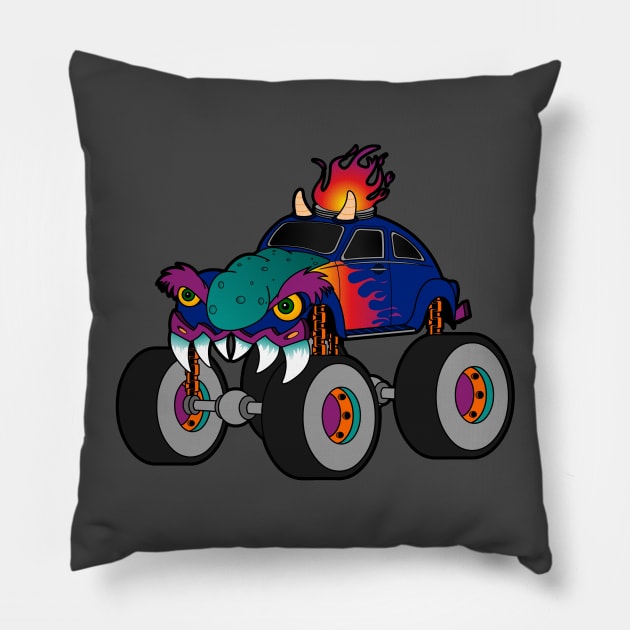 My Pet Monster Truck Pillow by RobotGhost