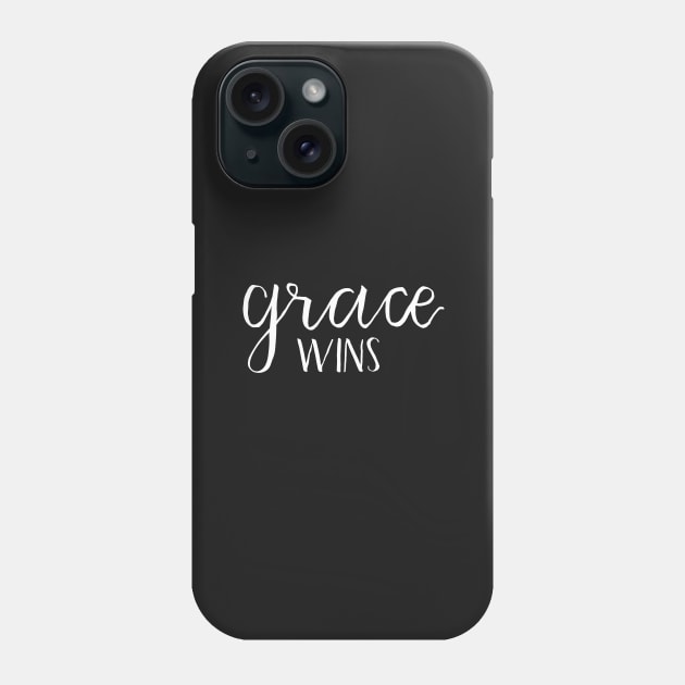 Grace wins handlettered Christian Art Phone Case by Harpleydesign