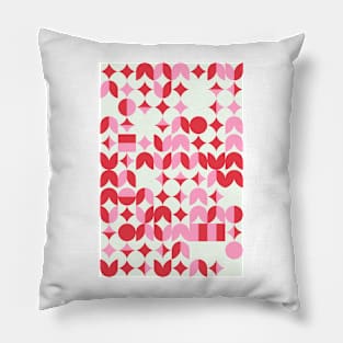 Girly Geometric Pattern - Flowers - Stars #10 Pillow